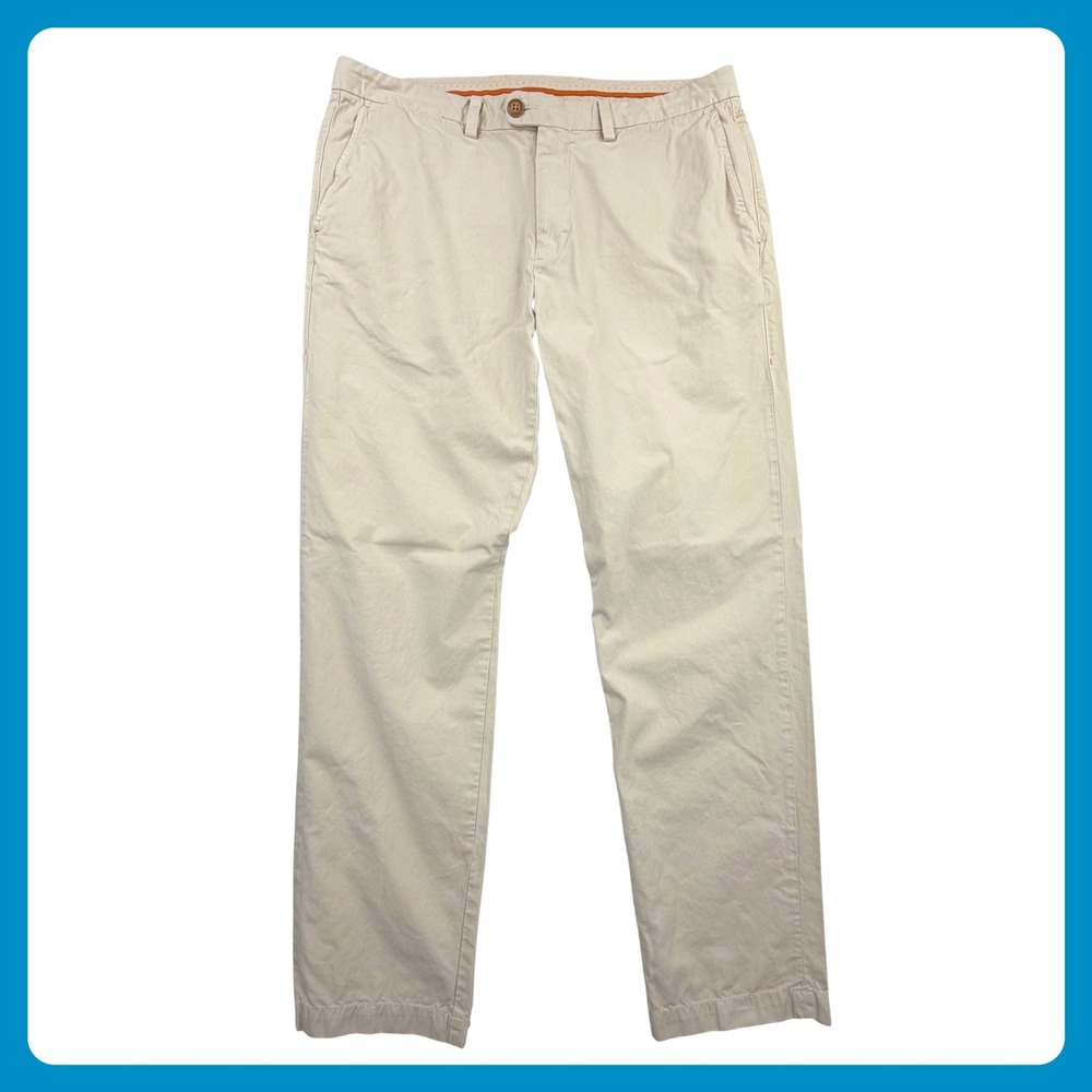 Tommy Bahama Chinos Men Fits 36x32 (Tag 34x32) Beige Pima Cotton Resort Straight